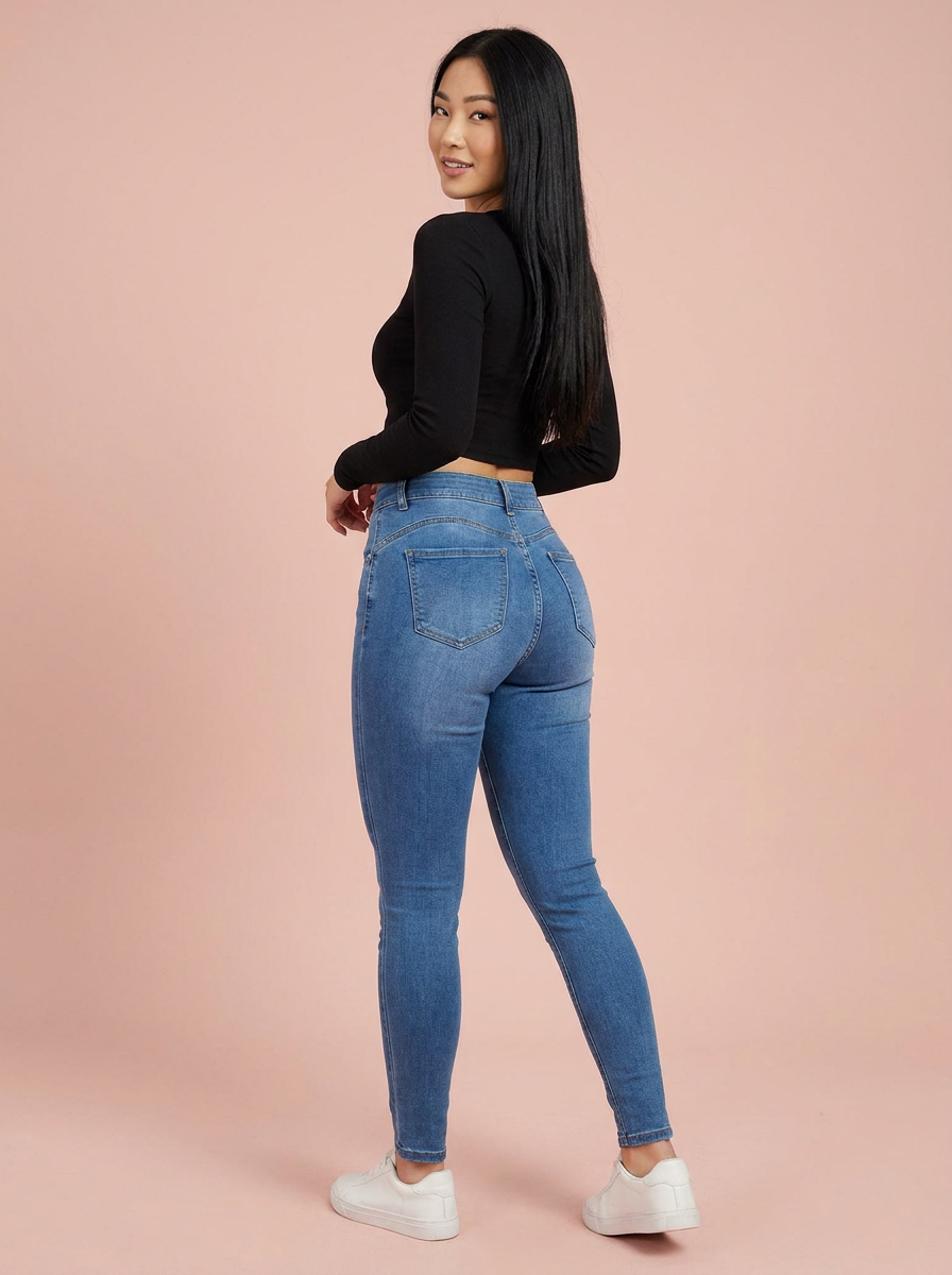 Sculpt Skinny Jean back view showing the lift, slim model
