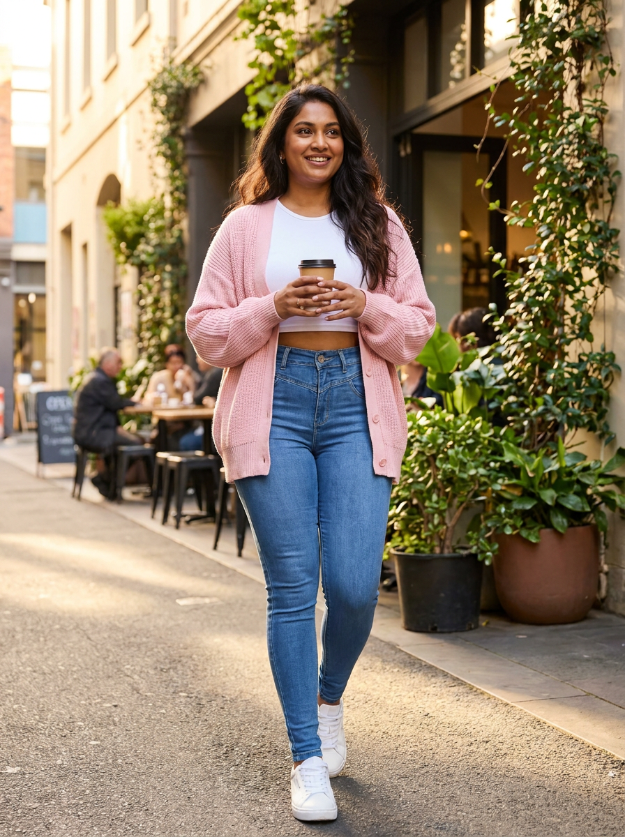 Sculpt Skinny Jean in a Melbourne laneway, mid-size model